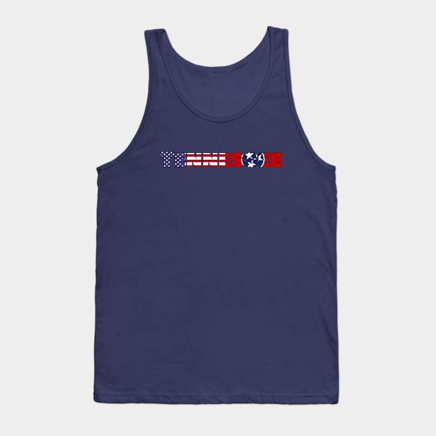 Tennessee State Flag/American Flag logo Tank Top by ElevenGraphics